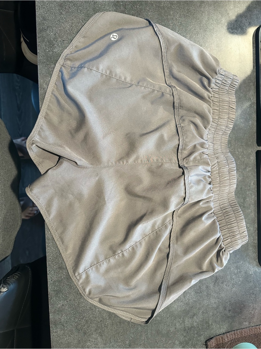 Lululemon Women’s Taupe Elastic-Waist Athletic Shorts